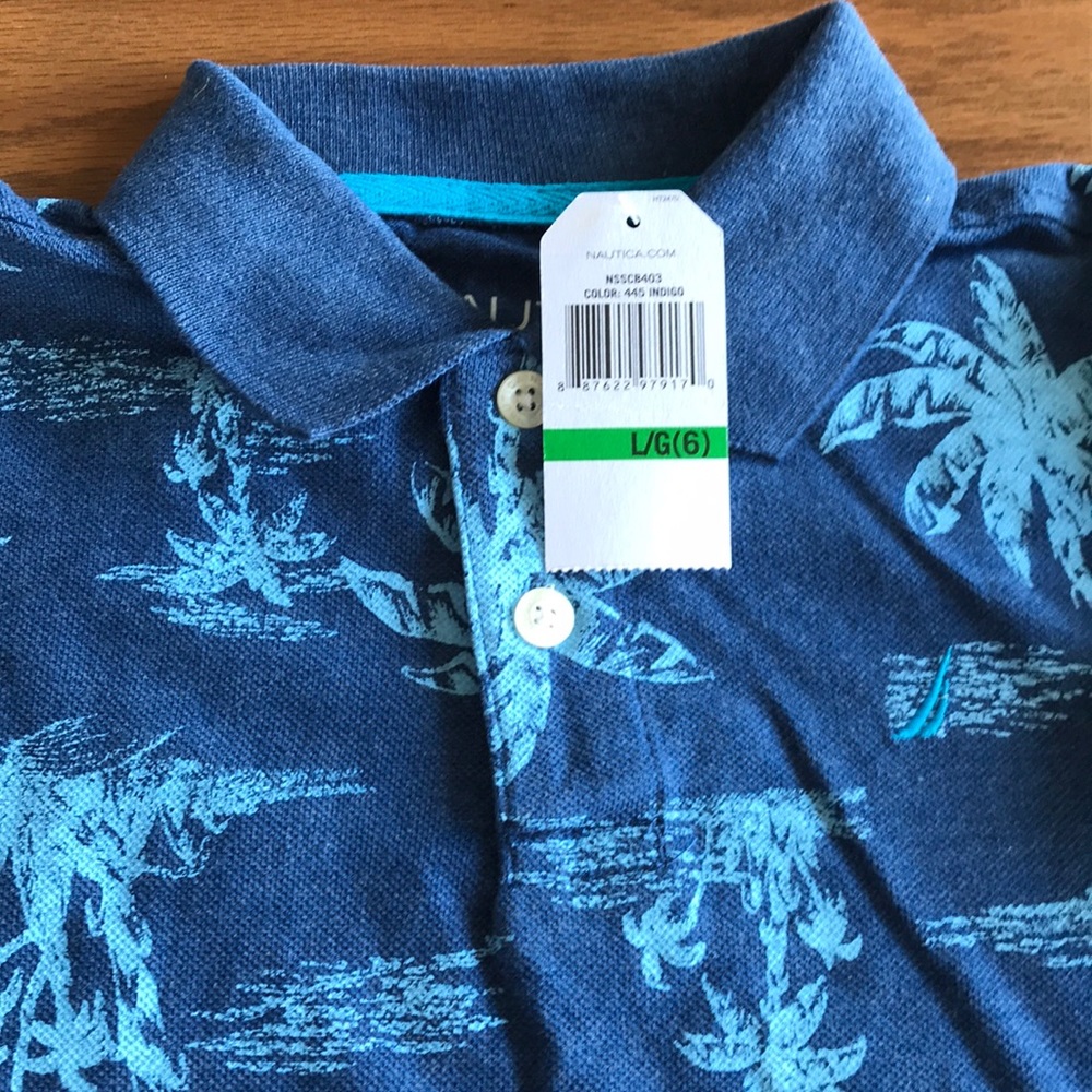 New Nautica boys polo size6 Large